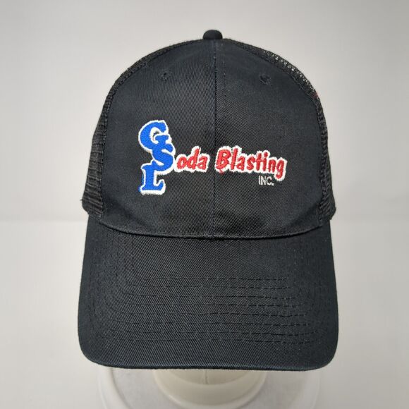 GSL Soda Blasting Inc. Snapback Trucker Hat Black One Size Mesh Back - Picture 2 of 8